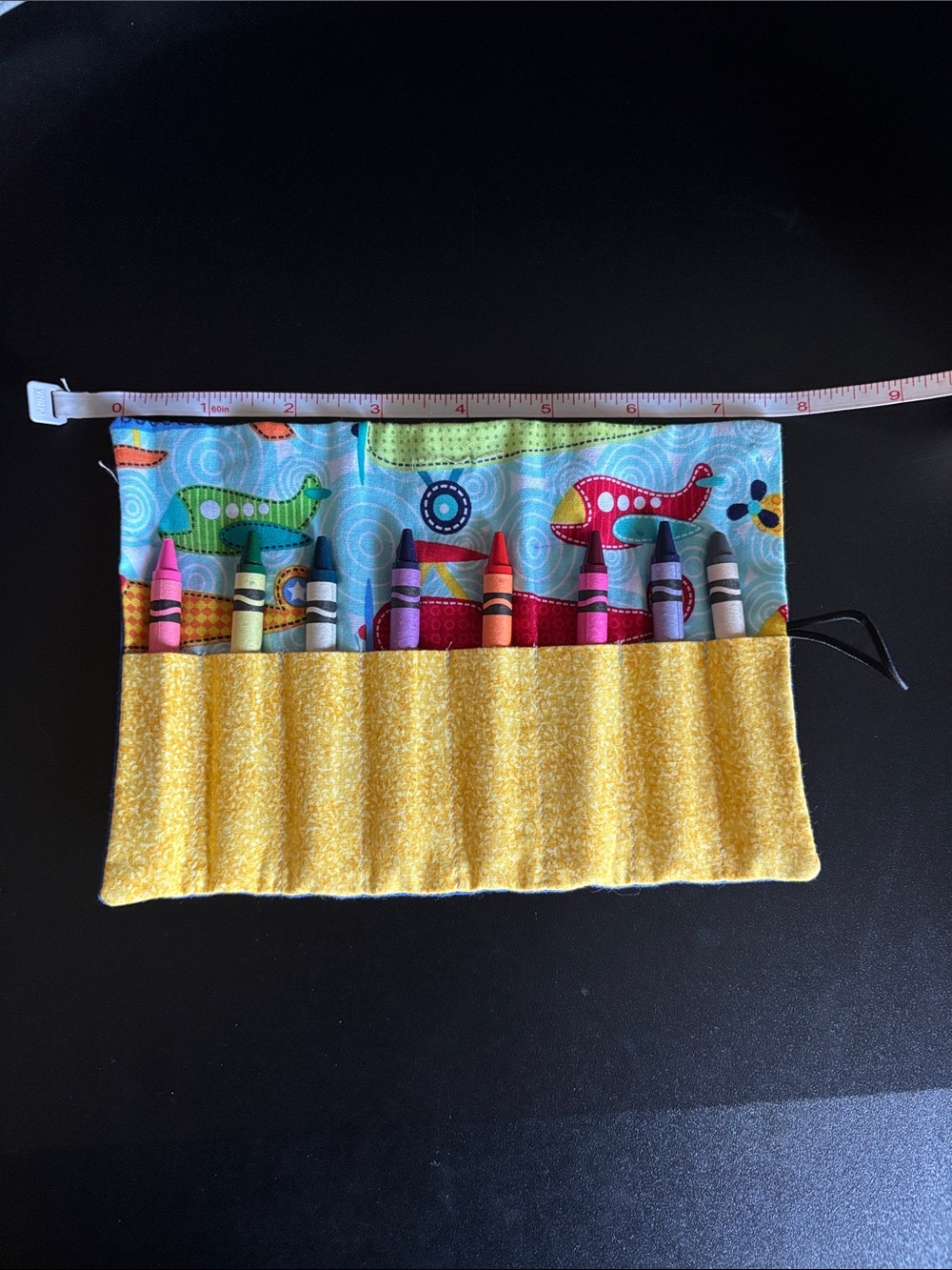 Kids Crayon Roll Organizer - Yellow and Multicolor